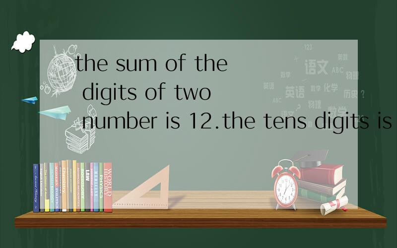 the sum of the digits of two number is 12.the tens digits is twice the unit digit.find the number