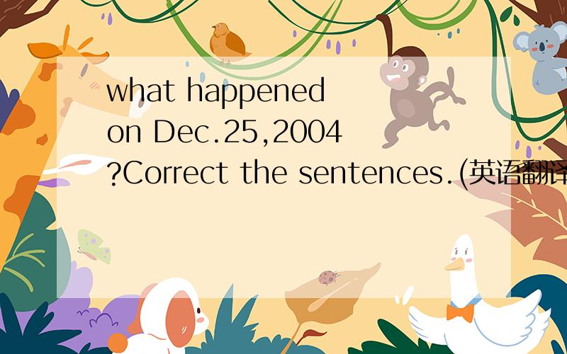 what happened on Dec.25,2004?Correct the sentences.(英语翻译)