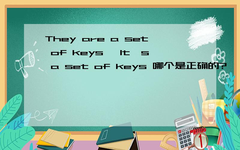 They are a set of keys ,It's a set of keys 哪个是正确的?