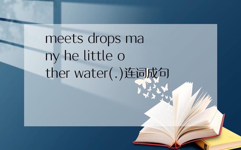 meets drops many he little other water(.)连词成句
