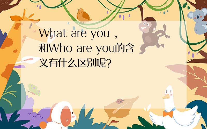 What are you ,和Who are you的含义有什么区别呢?