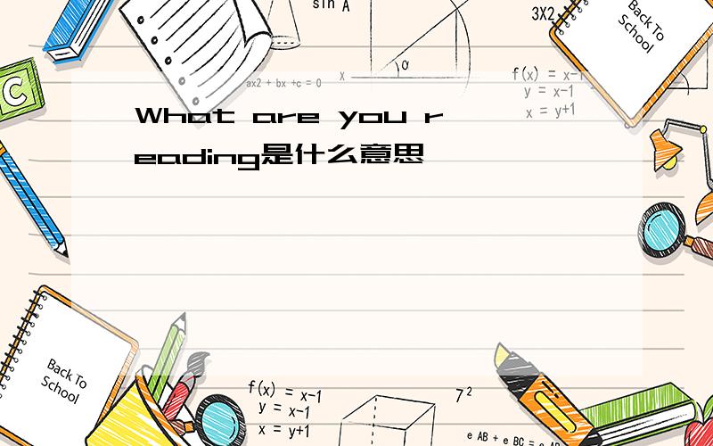 What are you reading是什么意思