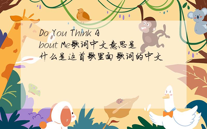 Do You Think About Me歌词中文意思是什么是这首歌里面歌词的中文