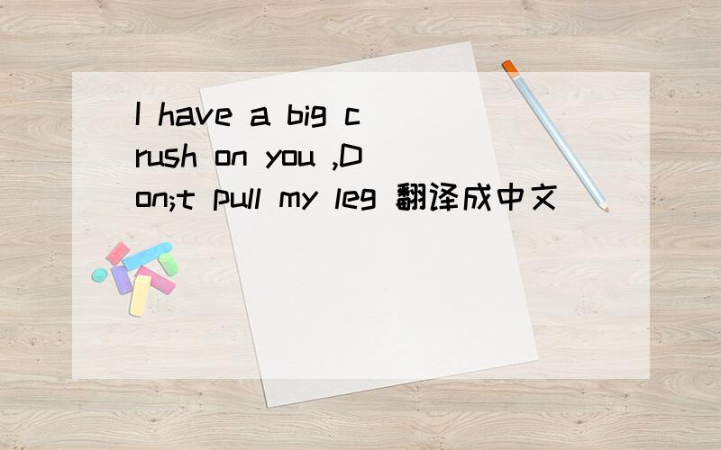 I have a big crush on you ,Don;t pull my leg 翻译成中文